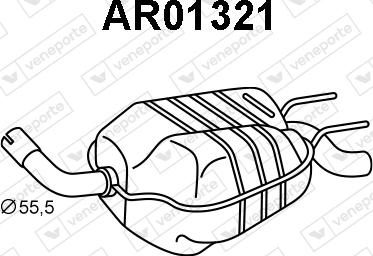 Veneporte AR01321 - Глушитель выхлопных газов, конечный autospares.lv