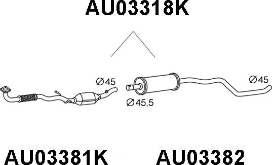 Veneporte AU03318K - Катализатор autospares.lv