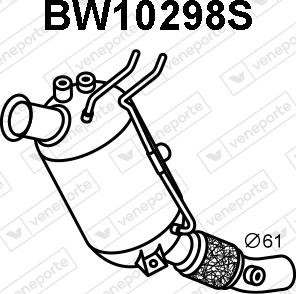 Veneporte BW10298S - Сажевый / частичный фильтр, система выхлопа ОГ autospares.lv