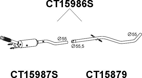 Veneporte CT15986S - Сажевый / частичный фильтр, система выхлопа ОГ autospares.lv