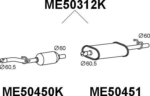 Veneporte ME50312K - Катализатор autospares.lv