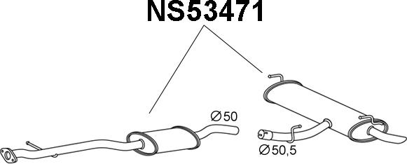 Veneporte NS53471 - Глушитель выхлопных газов, конечный autospares.lv