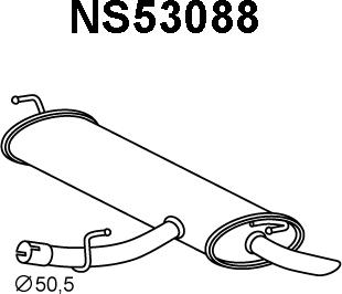 Veneporte NS53088 - Глушитель выхлопных газов, конечный autospares.lv