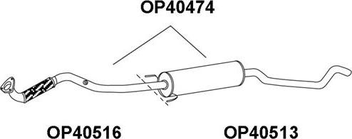 Veneporte OP40474 - Средний глушитель выхлопных газов autospares.lv