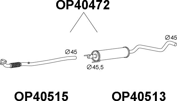 Veneporte OP40472 - Средний глушитель выхлопных газов autospares.lv