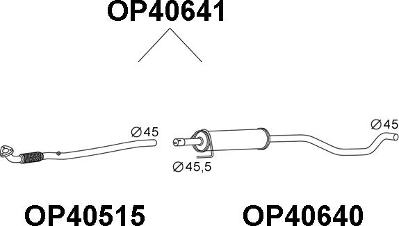 Veneporte OP40641 - Средний глушитель выхлопных газов autospares.lv