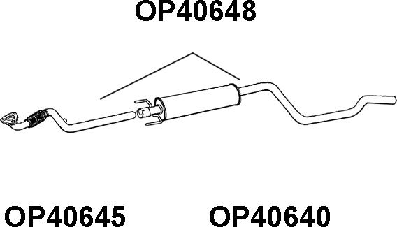 Veneporte OP40648 - Средний глушитель выхлопных газов autospares.lv