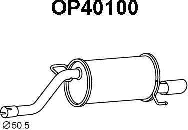 Veneporte OP40100 - Глушитель выхлопных газов, конечный autospares.lv