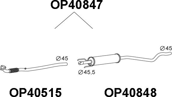 Veneporte OP40847 - Предглушитель выхлопных газов autospares.lv