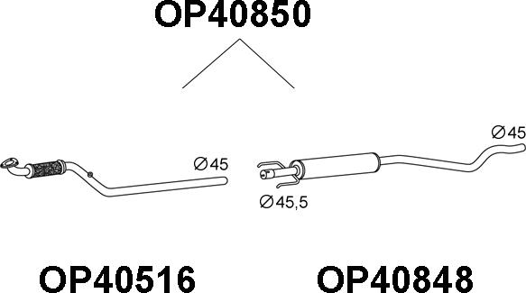 Veneporte OP40850 - Предглушитель выхлопных газов autospares.lv