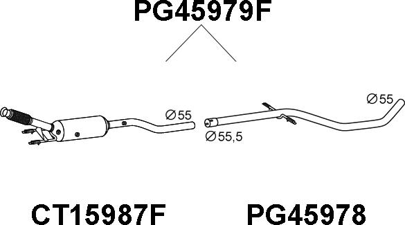 Veneporte PG45979F - Сажевый / частичный фильтр, система выхлопа ОГ autospares.lv