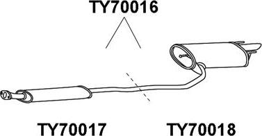 Veneporte TY70016 - Глушитель выхлопных газов, конечный autospares.lv