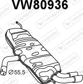 Veneporte VW80936 - Глушитель выхлопных газов, конечный autospares.lv