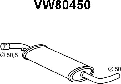 Veneporte VW80450 - Средний глушитель выхлопных газов autospares.lv