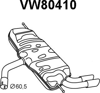 Veneporte VW80410 - Глушитель выхлопных газов, конечный autospares.lv
