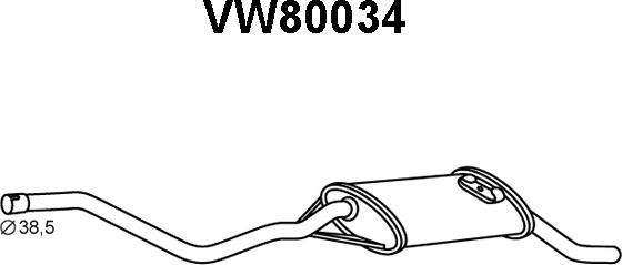 Veneporte VW80034 - Глушитель выхлопных газов, конечный autospares.lv