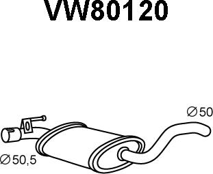 Veneporte VW80120 - Средний глушитель выхлопных газов autospares.lv