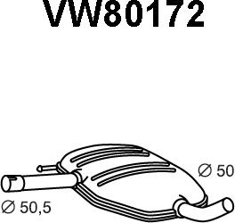 Veneporte VW80172 - Средний глушитель выхлопных газов autospares.lv