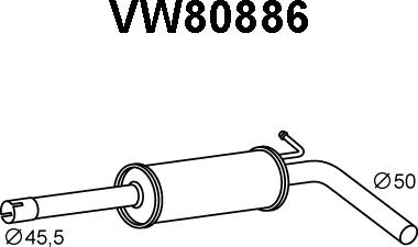 Veneporte VW80886 - Предглушитель выхлопных газов autospares.lv