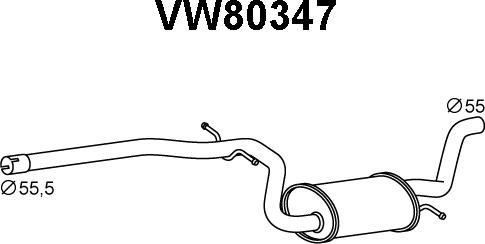 Veneporte VW80347 - Глушитель выхлопных газов, конечный autospares.lv