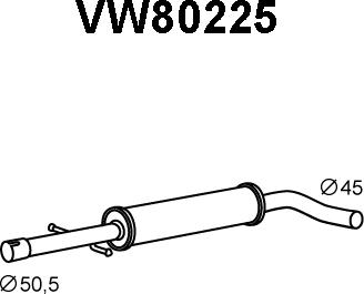 Veneporte VW80225 - Средний глушитель выхлопных газов autospares.lv