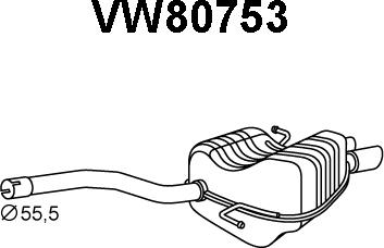 Veneporte VW80753 - Глушитель выхлопных газов, конечный autospares.lv