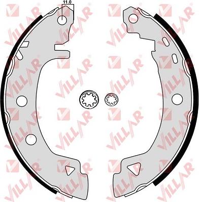 Villar 629.0484 - Комплект тормозных колодок, барабанные autospares.lv