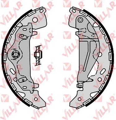 Villar 629.0864 - Комплект тормозных колодок, барабанные autospares.lv