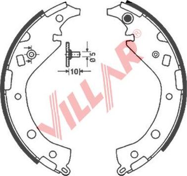 Villar 629.0860 - Комплект тормозных колодок, барабанные autospares.lv