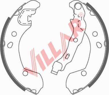 Villar 629.0816 - Комплект тормозных колодок, барабанные autospares.lv