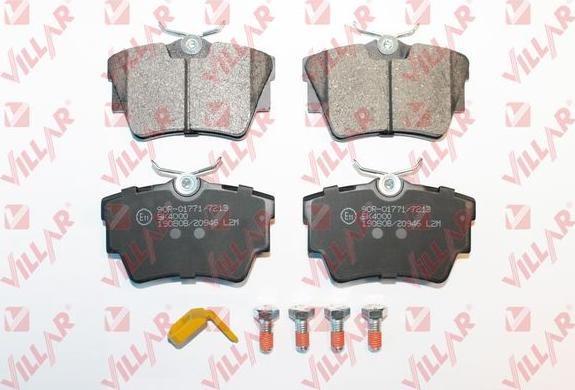 Villar 626.0946K - Тормозные колодки, дисковые, комплект autospares.lv