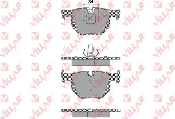 Villar 626.1472 - Тормозные колодки, дисковые, комплект autospares.lv