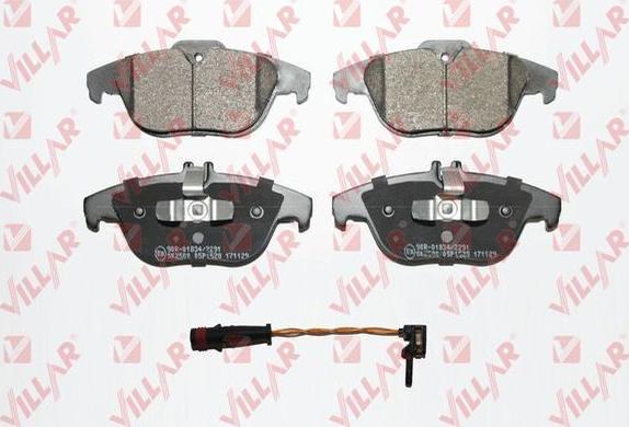 Villar 626.1528A - Тормозные колодки, дисковые, комплект autospares.lv