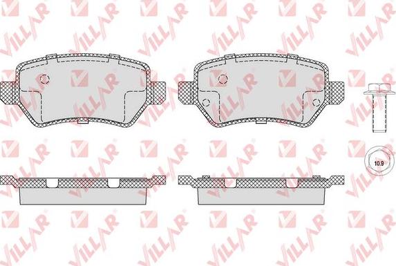 Villar 626.1650 - Тормозные колодки, дисковые, комплект autospares.lv