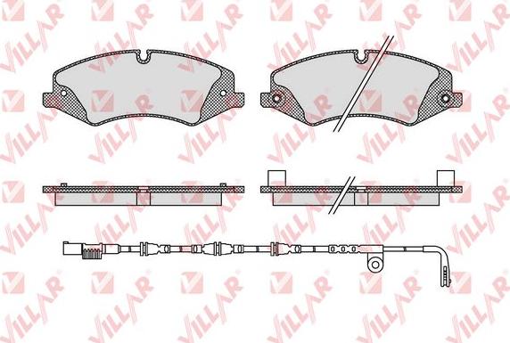 Villar 626.1616A - Тормозные колодки, дисковые, комплект autospares.lv