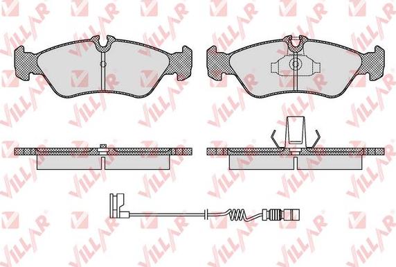 Villar 626.1611A - Тормозные колодки, дисковые, комплект autospares.lv