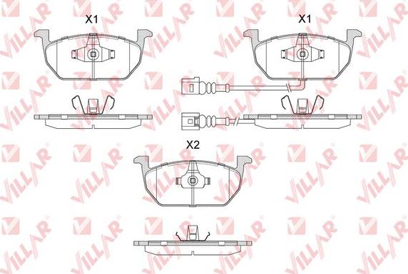 Villar 626.1836 - Тормозные колодки, дисковые, комплект autospares.lv