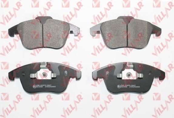 Villar 626.2083 - Тормозные колодки, дисковые, комплект autospares.lv