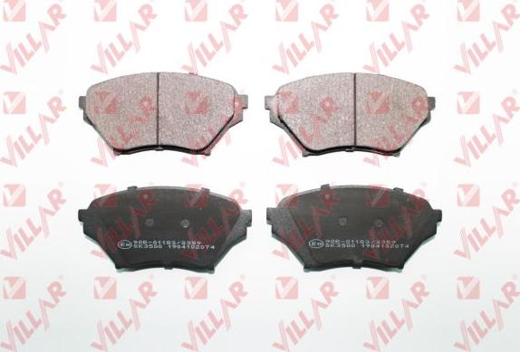 Villar 626.2074 - Тормозные колодки, дисковые, комплект autospares.lv