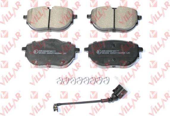 Villar 626.2254A - Тормозные колодки, дисковые, комплект autospares.lv