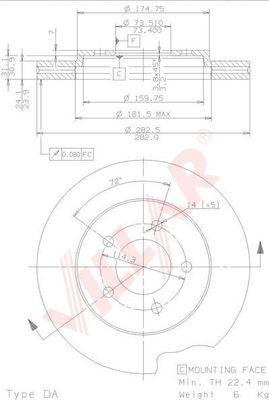 Villar 628.0930 - Тормозной диск autospares.lv