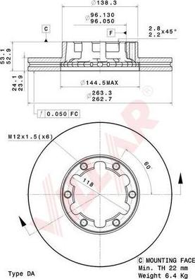 Villar 628.0924 - Тормозной диск autospares.lv