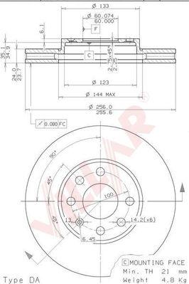 Villar 628.0491 - Тормозной диск autospares.lv