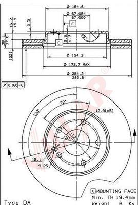 Villar 628.0440 - Тормозной диск autospares.lv