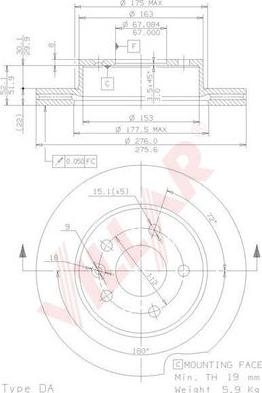 Villar 628.0441 - Тормозной диск autospares.lv