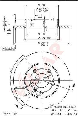 Villar 628.0489 - Тормозной диск autospares.lv