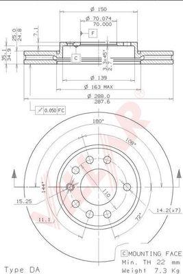 Villar 628.0486 - Тормозной диск autospares.lv