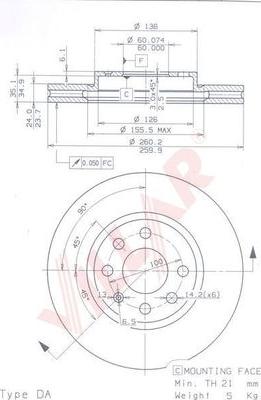 Villar 628.0488 - Тормозной диск autospares.lv