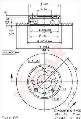 Villar 628.0483 - Тормозной диск autospares.lv