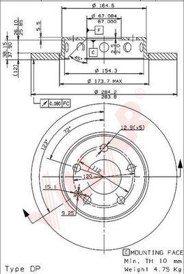 Villar 628.0439 - Тормозной диск autospares.lv